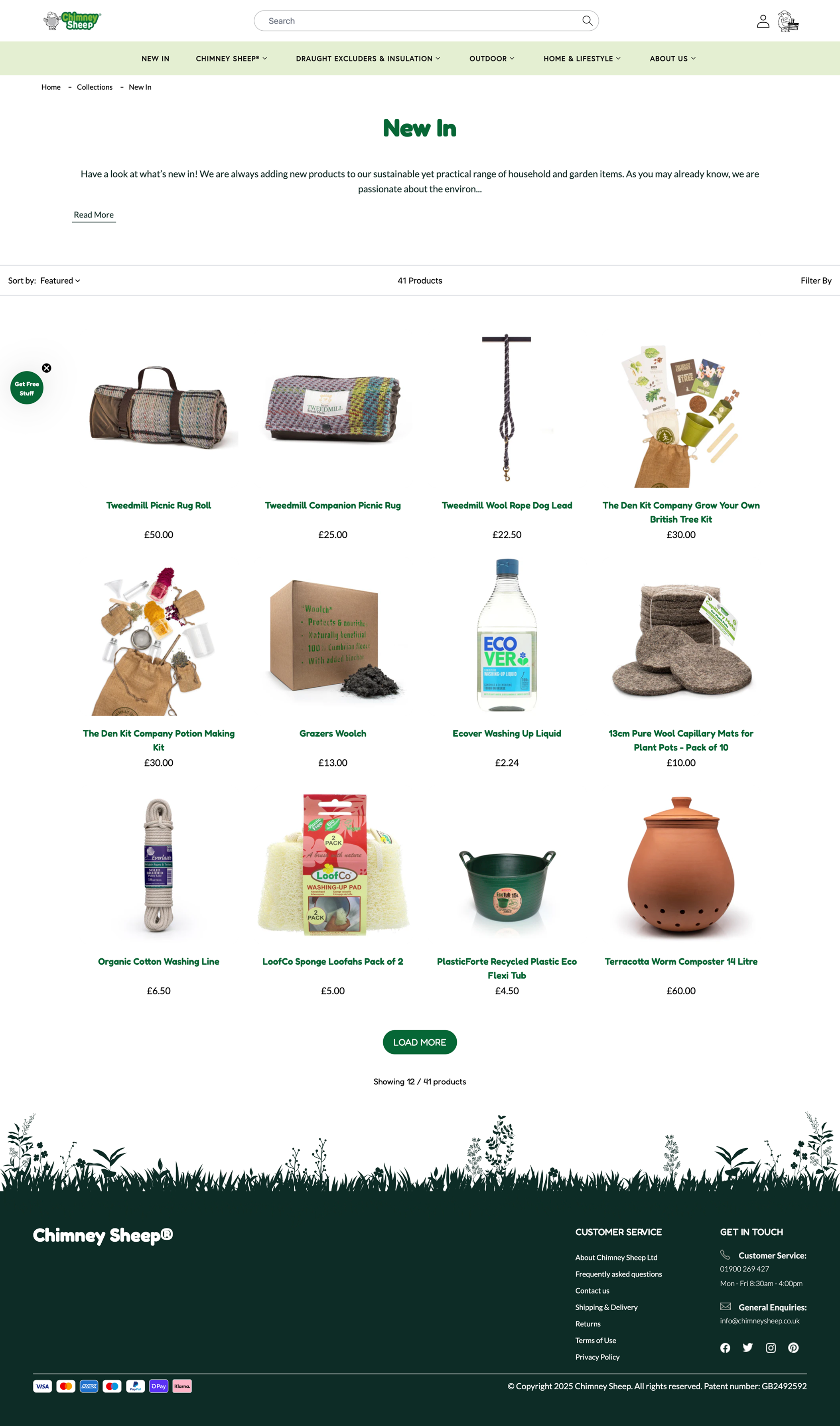 Product listings on a website with various items displayed.